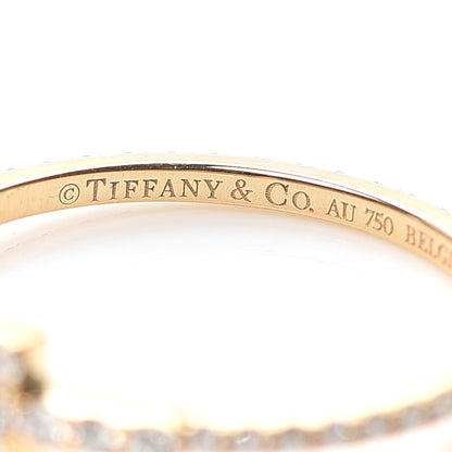Tiffany 18K Yellow Gold Diamond T Wire Pave Ring 50 5.5 4 of 5