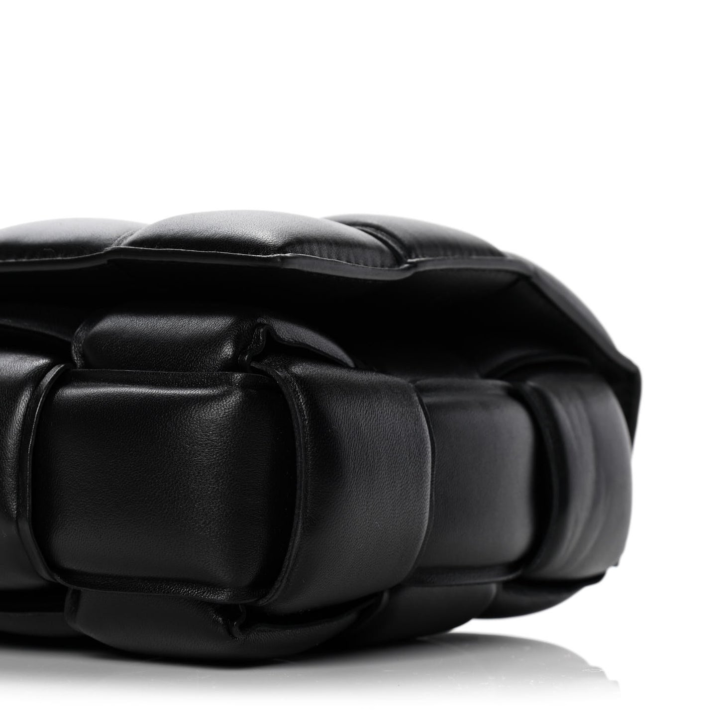 Nappa Maxi Intreccio Padded Cassette Crossbody Bag Black