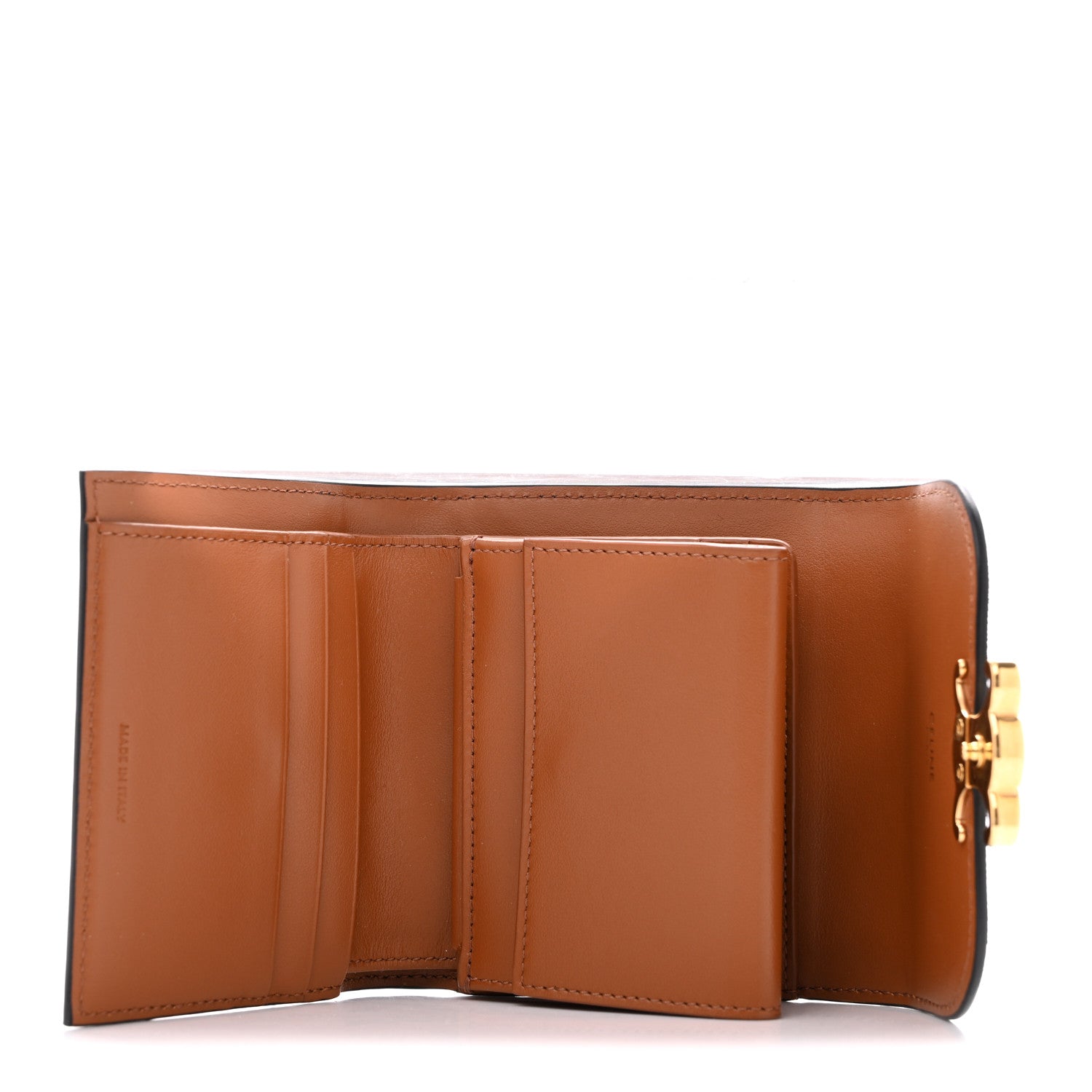 Celine Triomphe Canvas Small Triomphe Wallet Tan 5 of 8