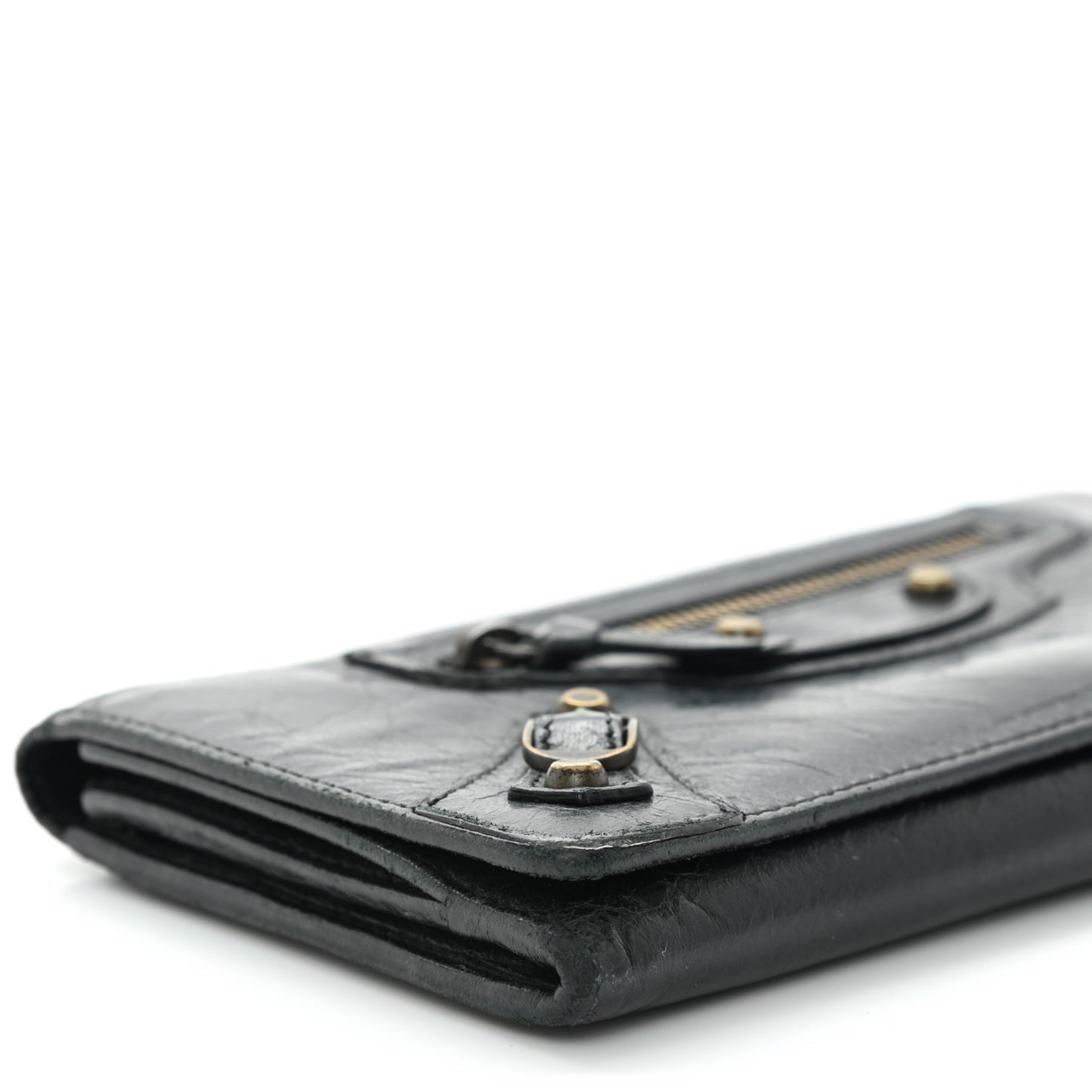 Agneau Classic Hardware Money Wallet Black