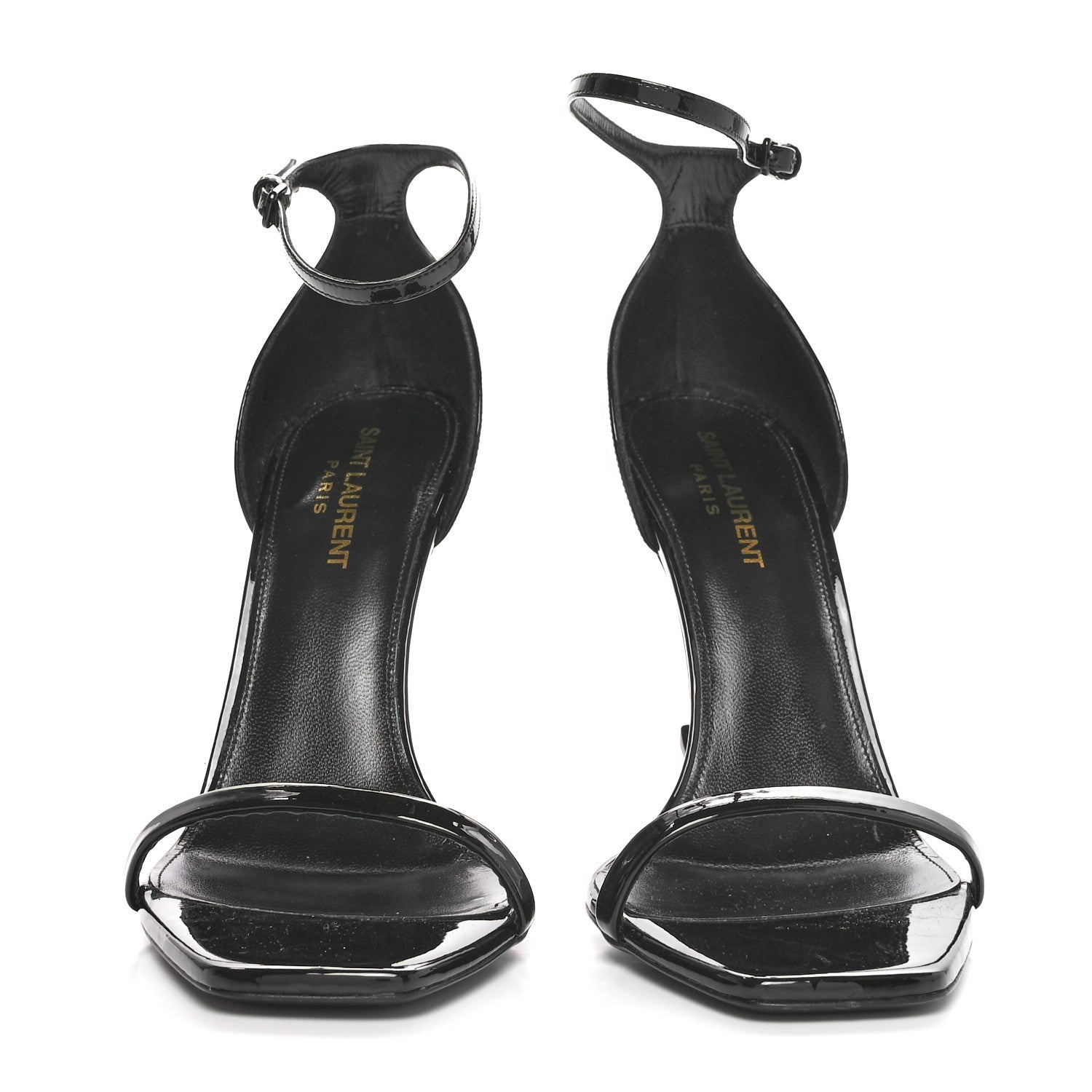 Saint Laurent Patent Calfskin Opyum 110 39 Sandals 39 Black 3 of 9