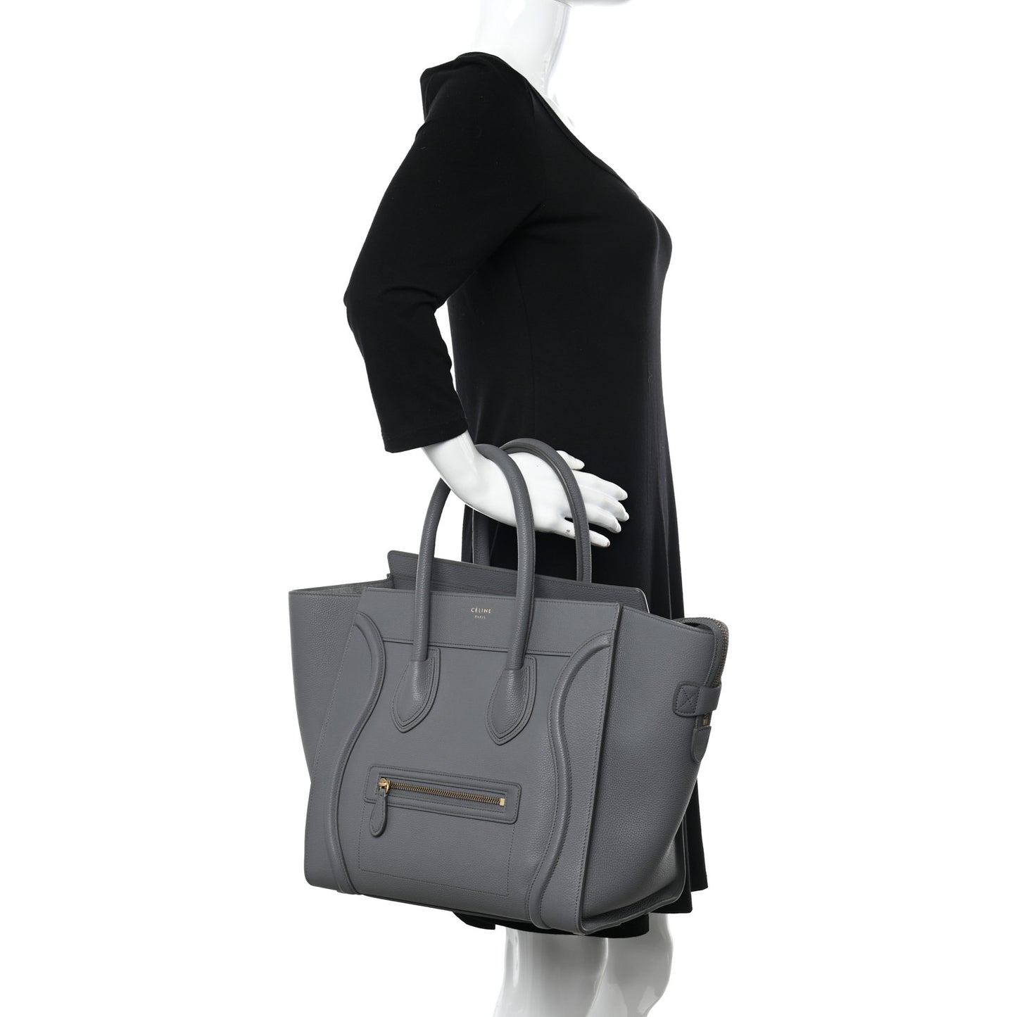 Drummed Calfskin Mini Luggage Kohl