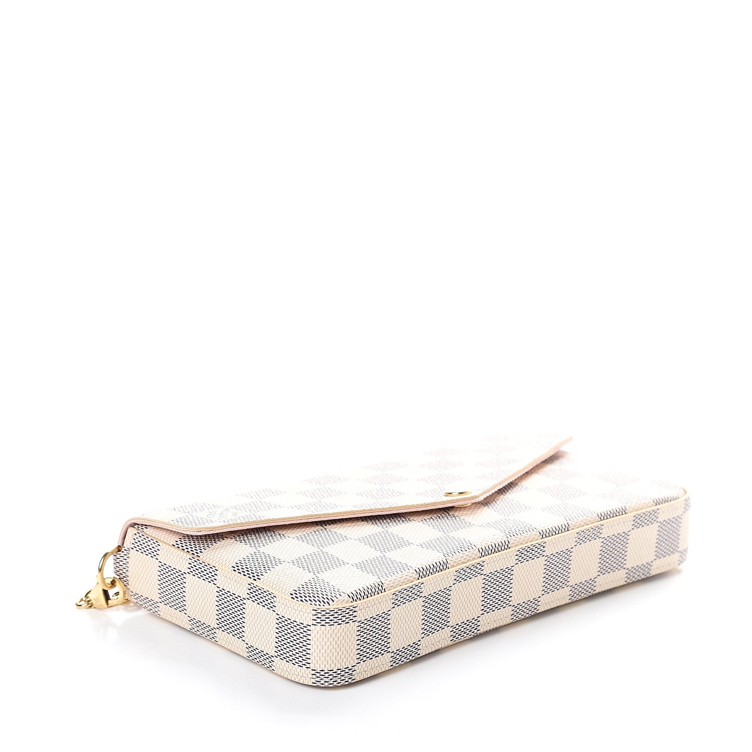 Louis Vuitton Damier Azur Pochette Felicie Chain Wallet Rose Ballerine 4 of 8