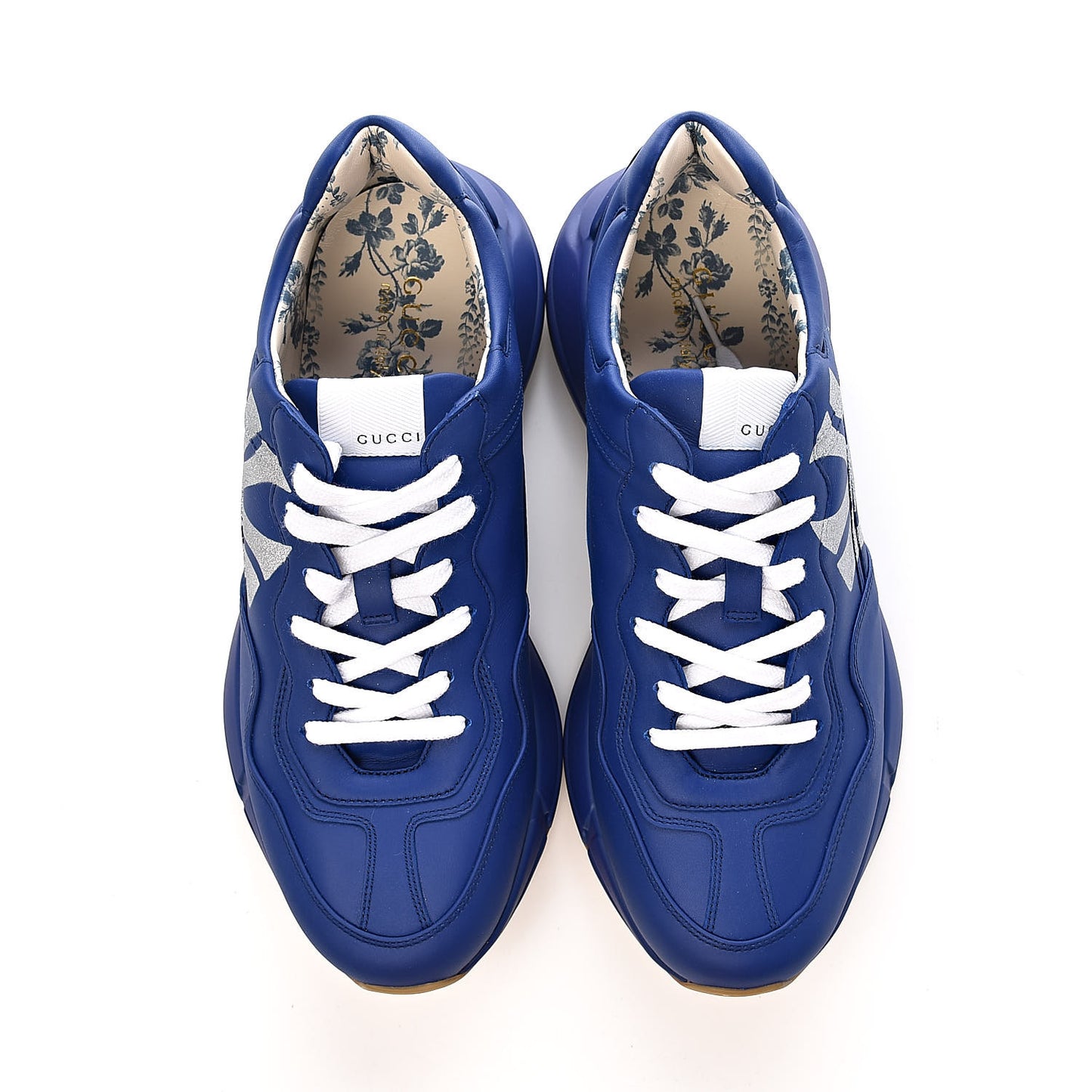 X MLB Calfskin NY Yankees Mens Rhyton Sneakers 9 Electric Blue