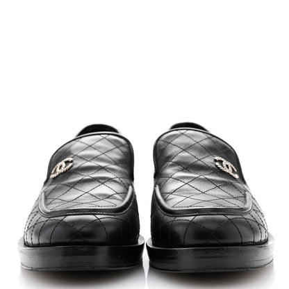 Chanel Calfskin Stitched CC Loafers 39 Black 3 of 11