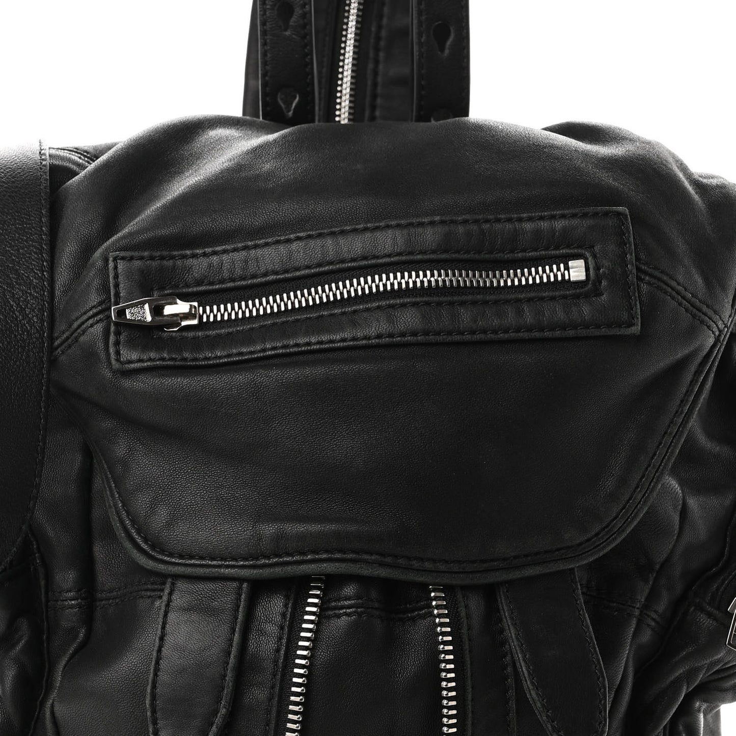 Lambskin Marti Backpack Bag Washed Black Rhodium Hardware