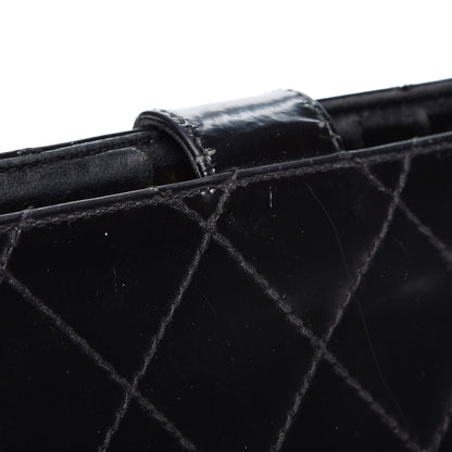Chanel Glazed Calfskin Diamond Stitched French Wallet Black 11 of 17
