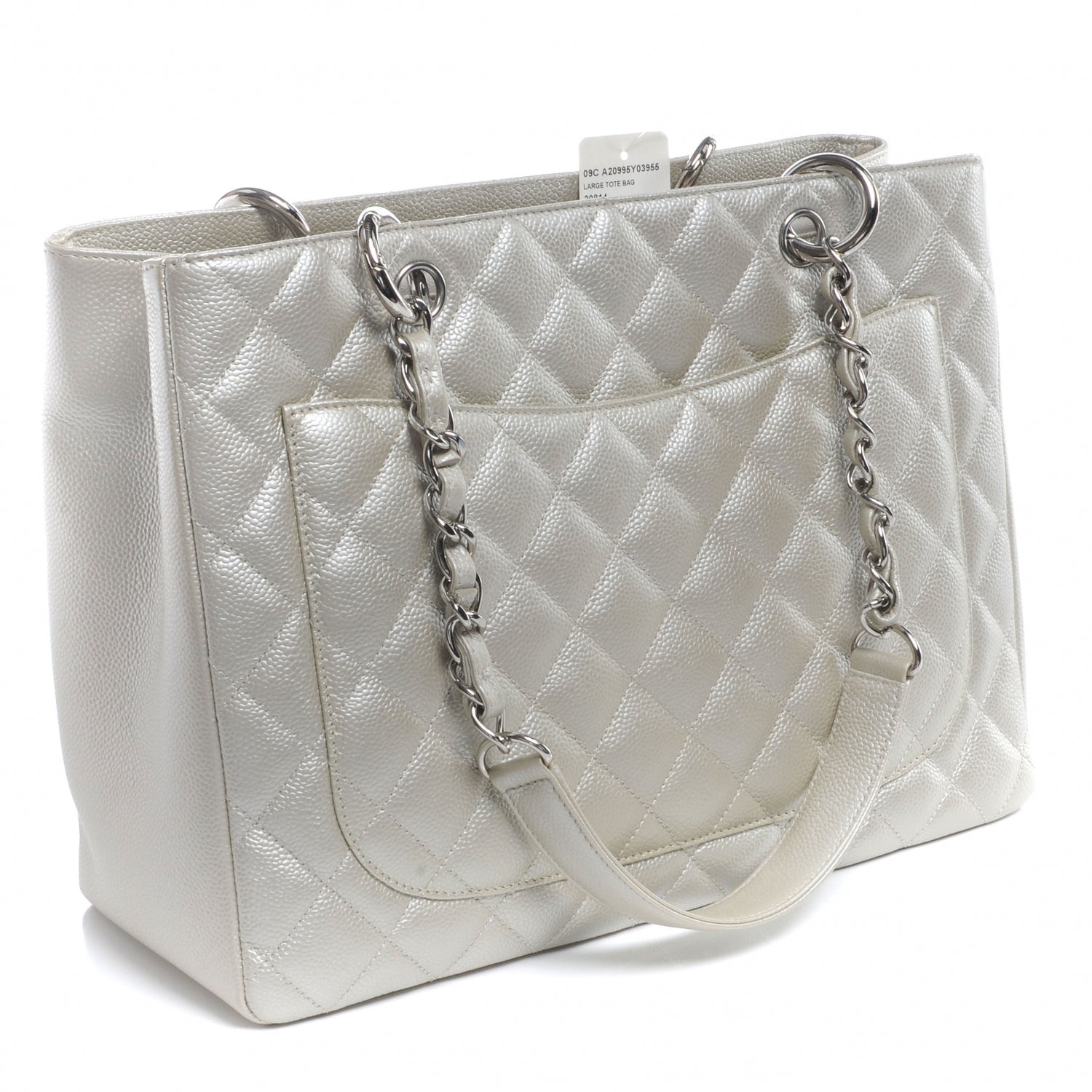 Chanel Caviar Quilted Grand Shopping Tote GST Pearl 3 of 7
