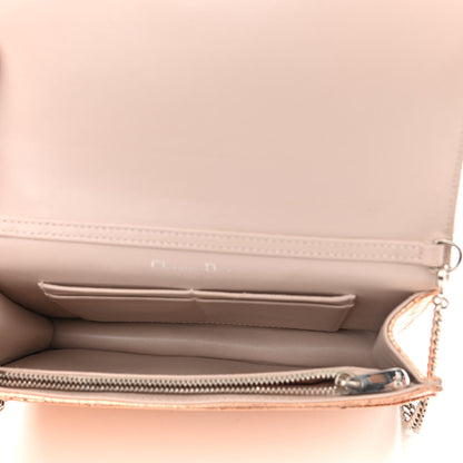 Christian Dior Metallic Ceramic Effect Deerskin Diorama Wallet on Chain Pouch Gold 8 of 15