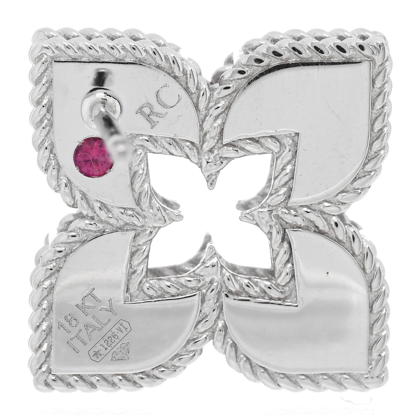 18K White Gold Diamond Venetian Princess Stud Earrings
