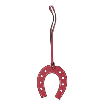 Hermes Swift Paddock Horseshoe Bag Charm Rouge Grenat 1 of 4