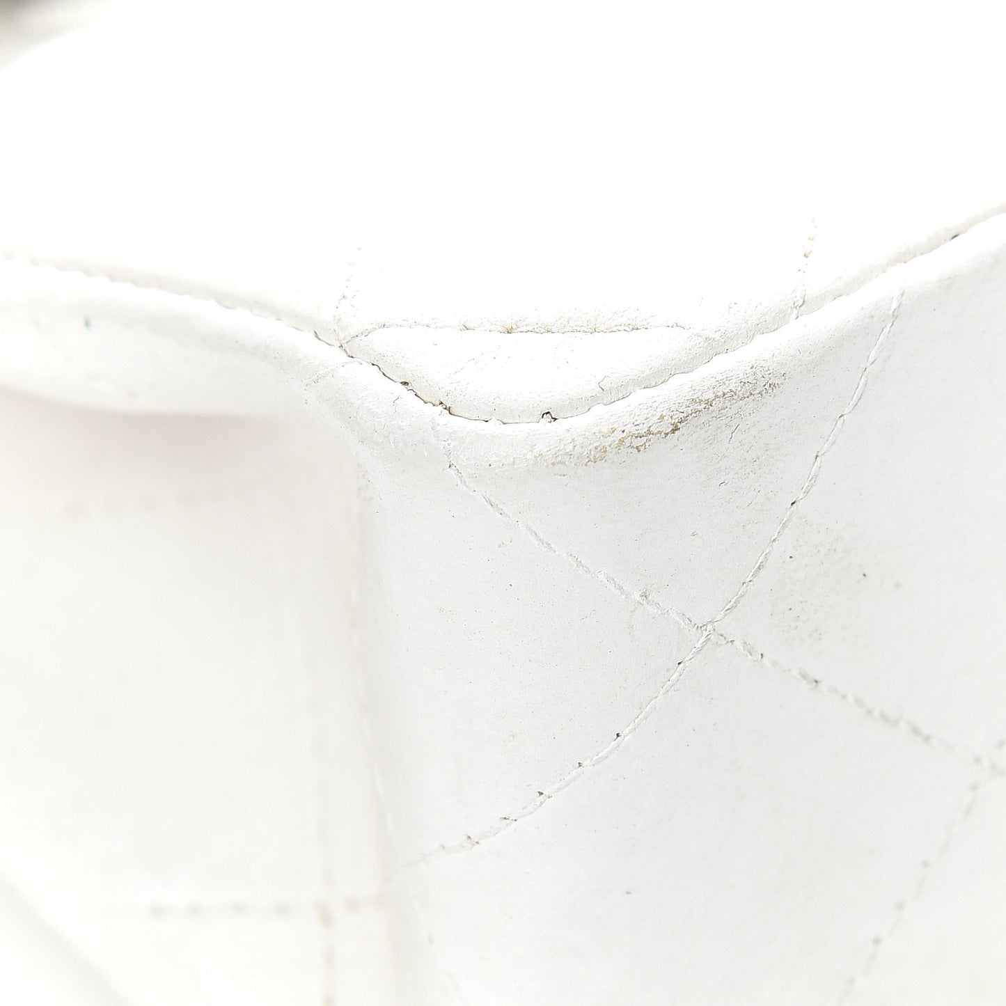 Lambskin Quilted Mini Square Flap White