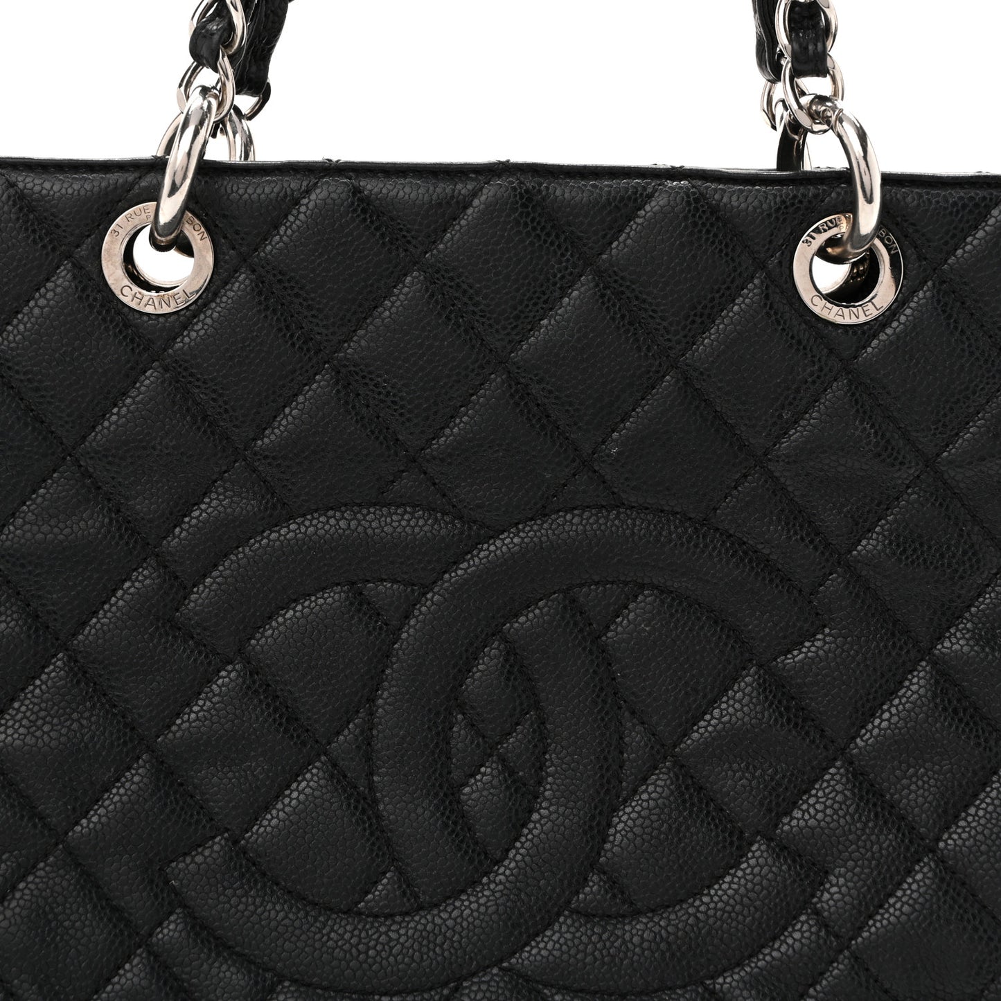 Caviar Quilted Grand Shopping Tote GST Black