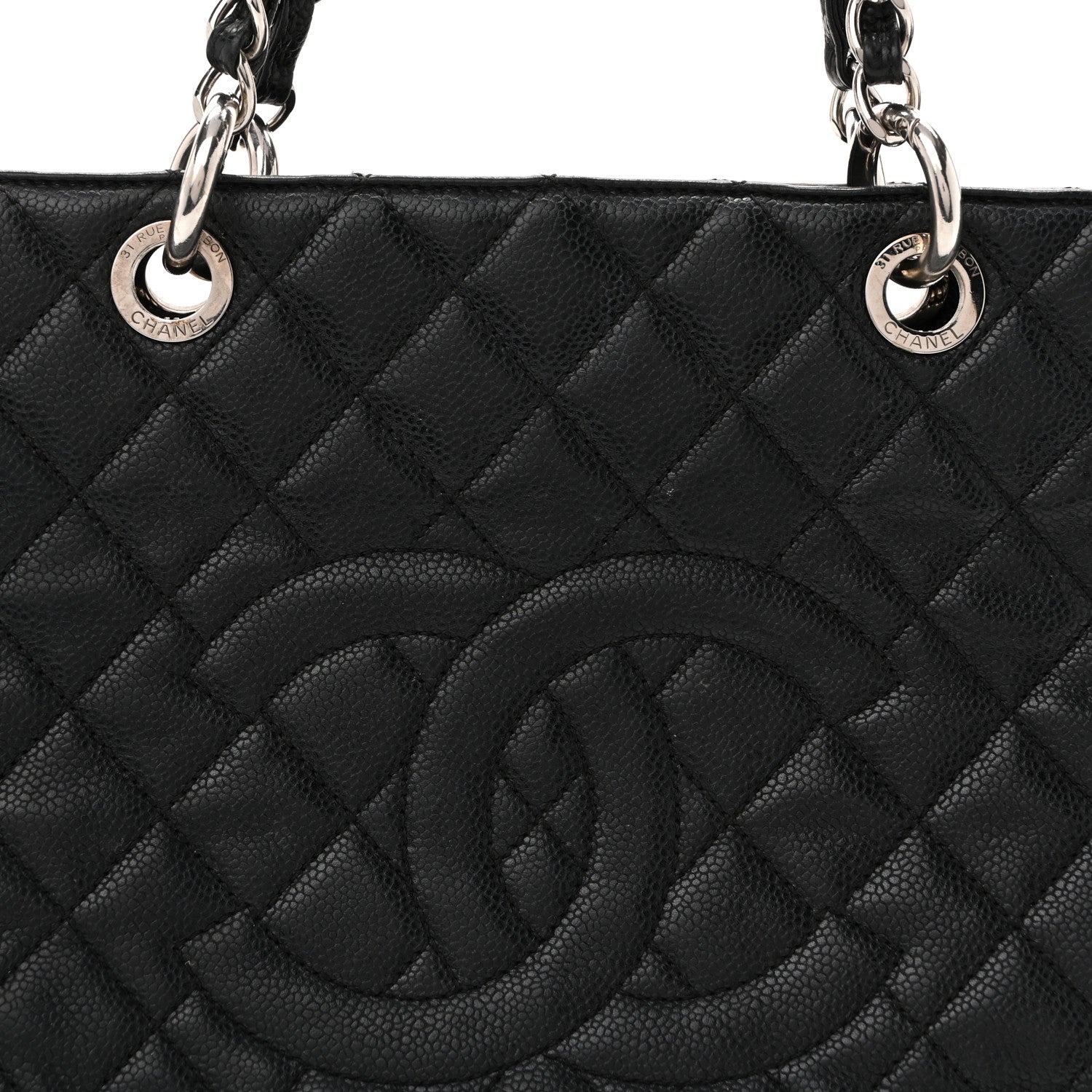 Chanel Caviar Quilted Grand Shopping Tote GST Black 9 of 15
