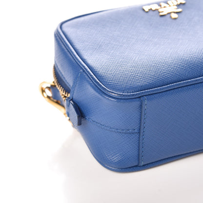 Prada Saffiano Mini Camera Crossbody Bag Azzurro 8 of 9
