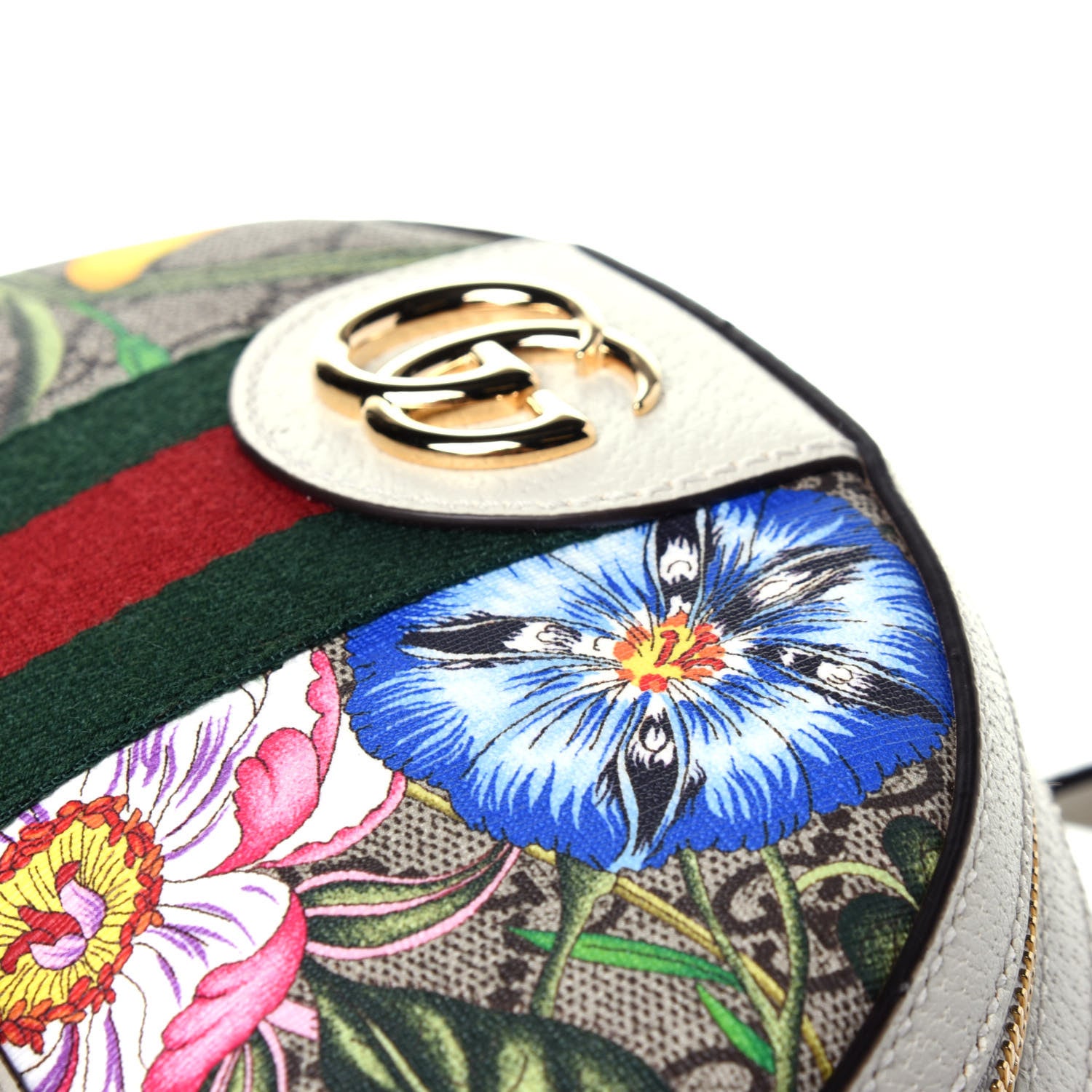 Gucci GG Supreme Monogram Flora Web Small Ophidia Day Backpack White 10 of 11