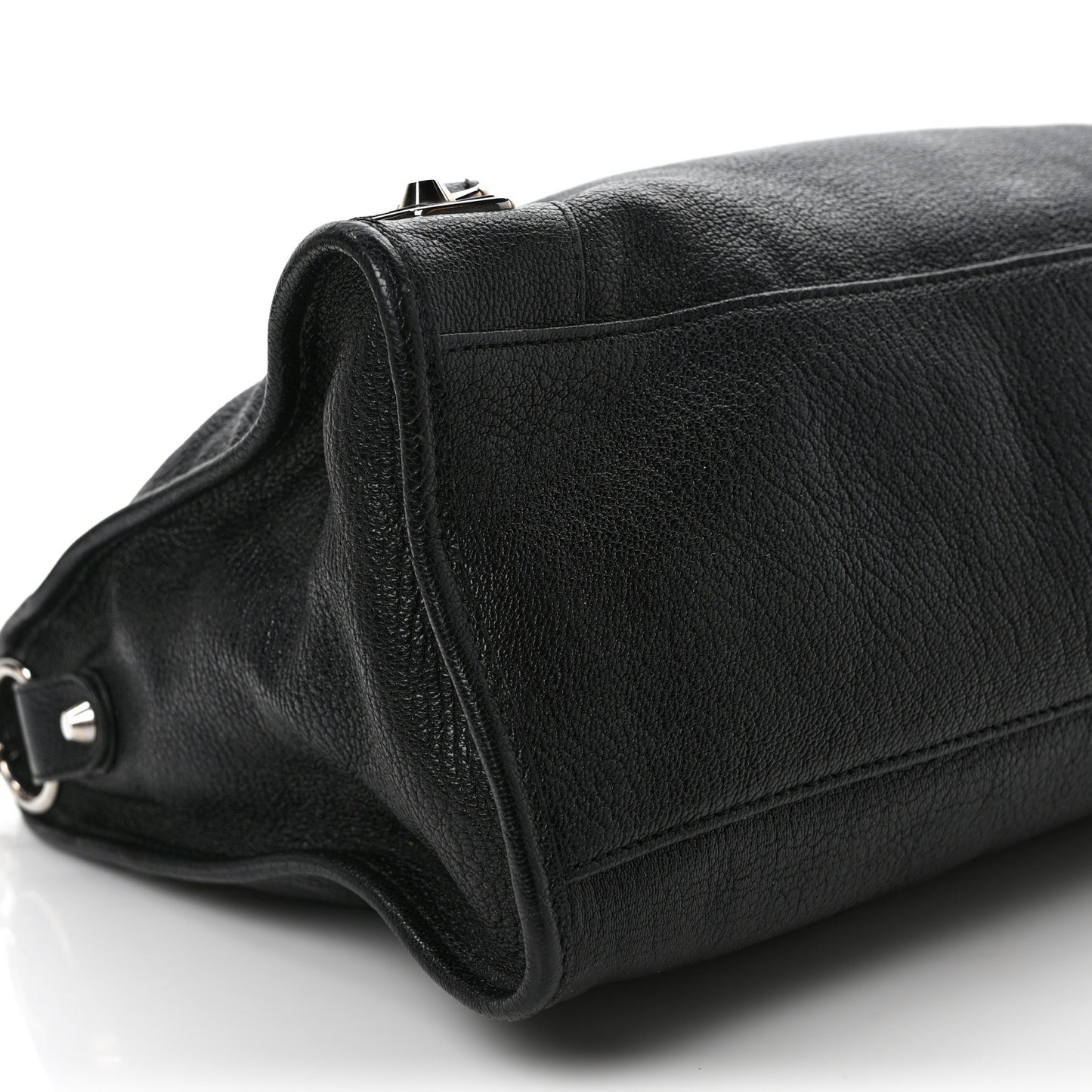 Chevre Silver Metallic Edge Hardware City Black