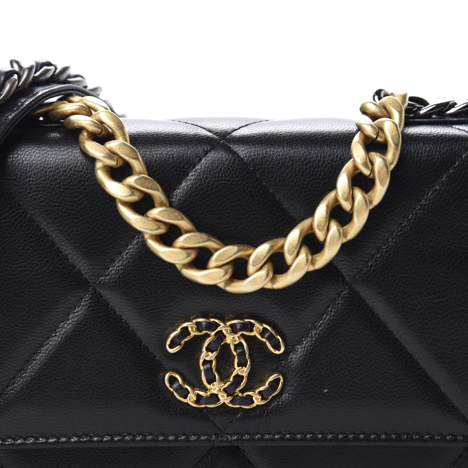 Chanel Lambskin Quilted 19 Wallet On Chain WOC Black 10 of 11