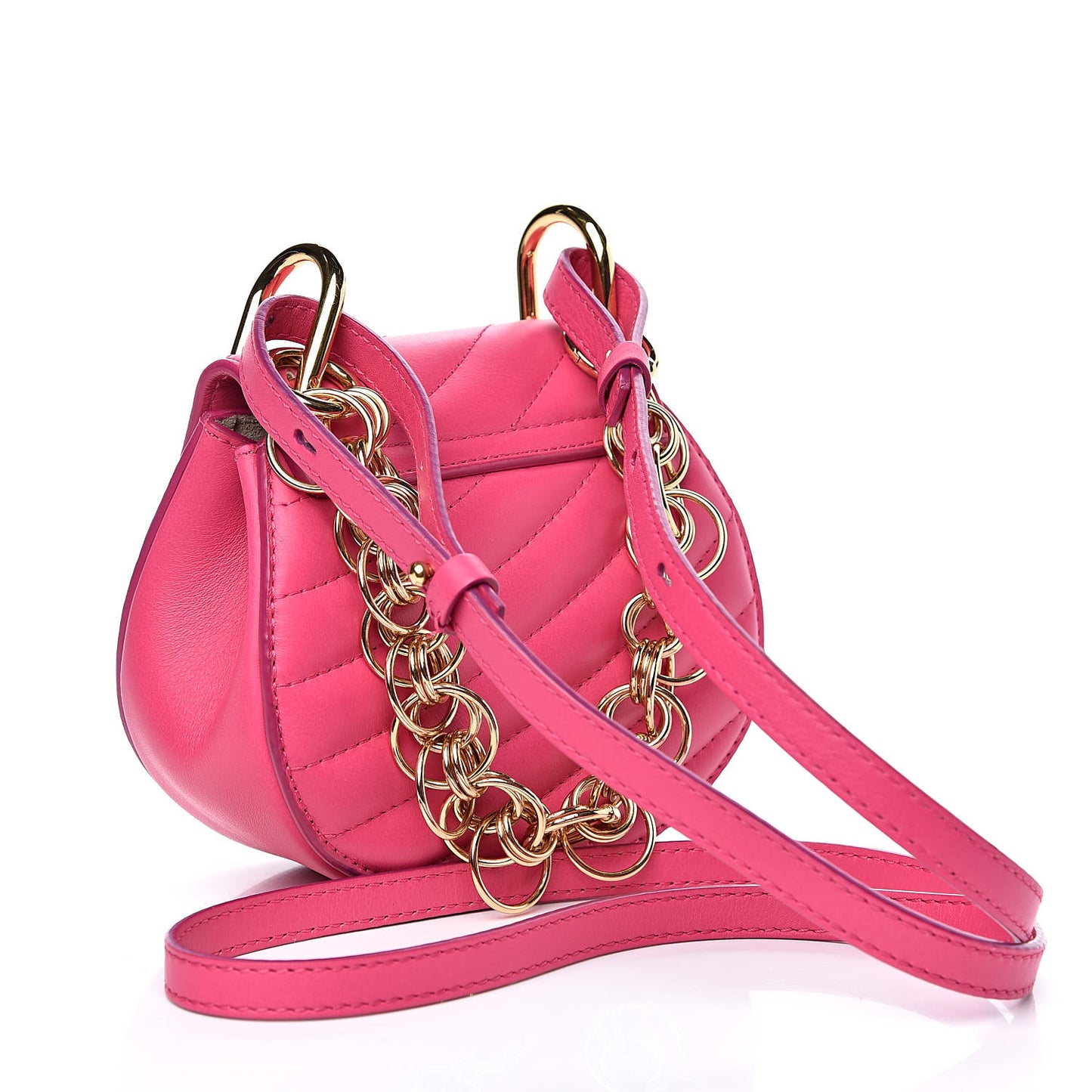Calfskin Quilted Nano Drew Bijou Shoulder Bag Fuchsia Rose