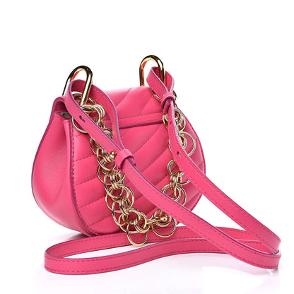 Chloe Calfskin Quilted Nano Drew Bijou Shoulder Bag Fuchsia Rose 3 of 10