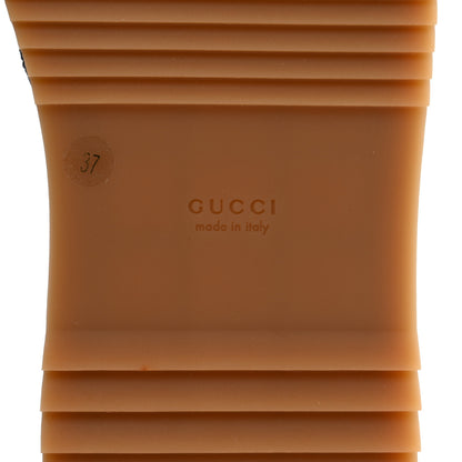 Gucci New Denim GG Monogram Angelina Platform 55mm Slide Sandals 37 Blue Tea 6 of 9