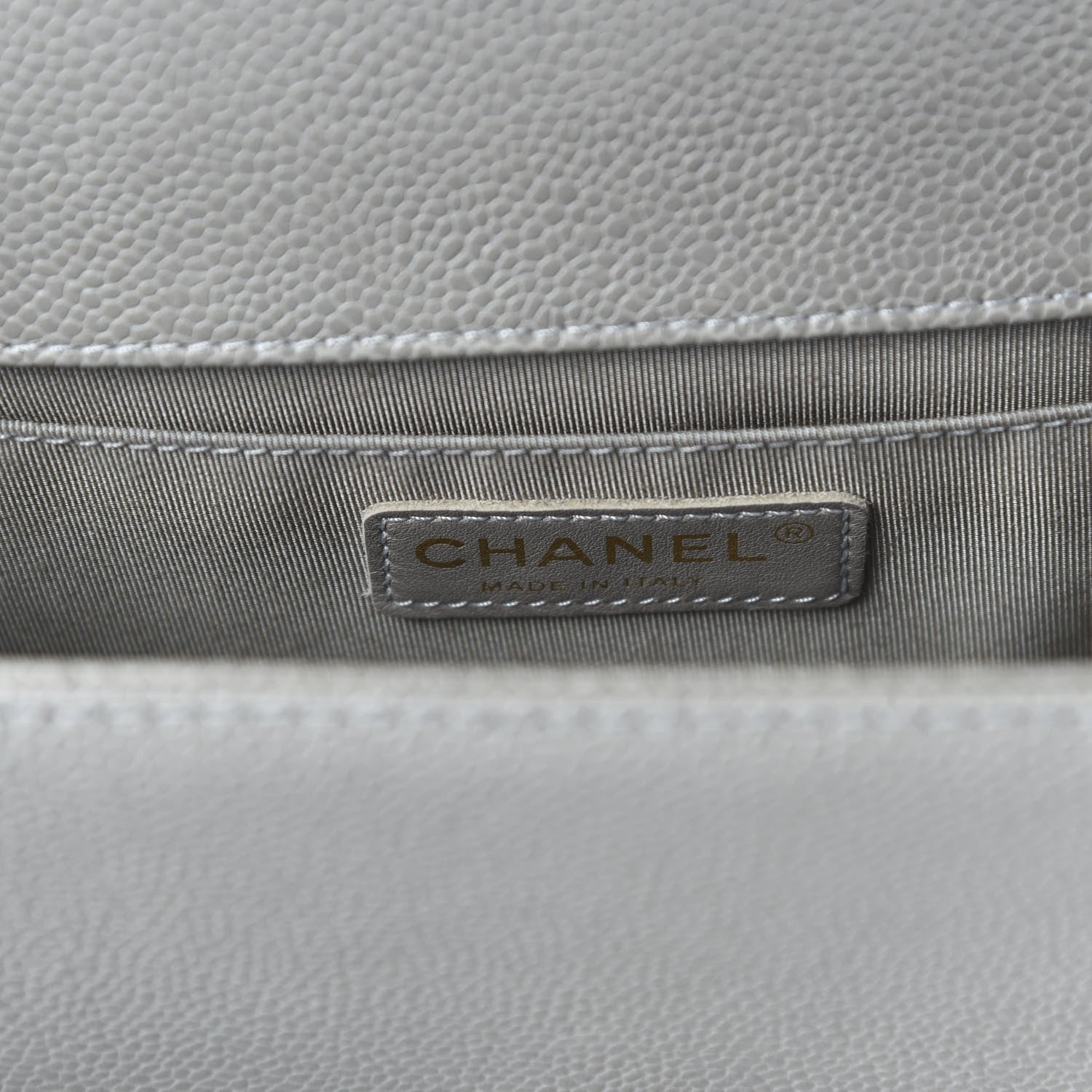 Chanel Caviar Quilted Medium Boy Flap Light Grey 8 of 11