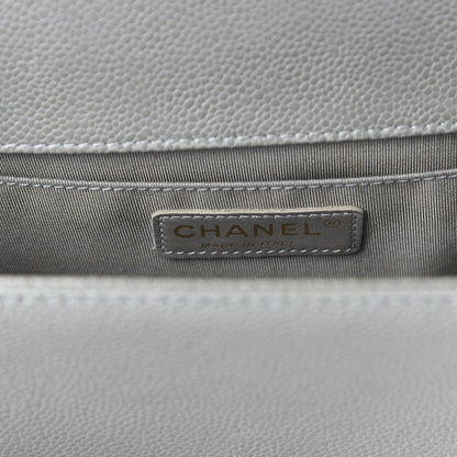 Chanel Caviar Quilted Medium Boy Flap Light Grey 8 of 11
