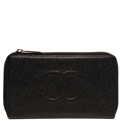 Chanel Caviar CC Timeless Large Zip Around Wallet Black 1 of 11
