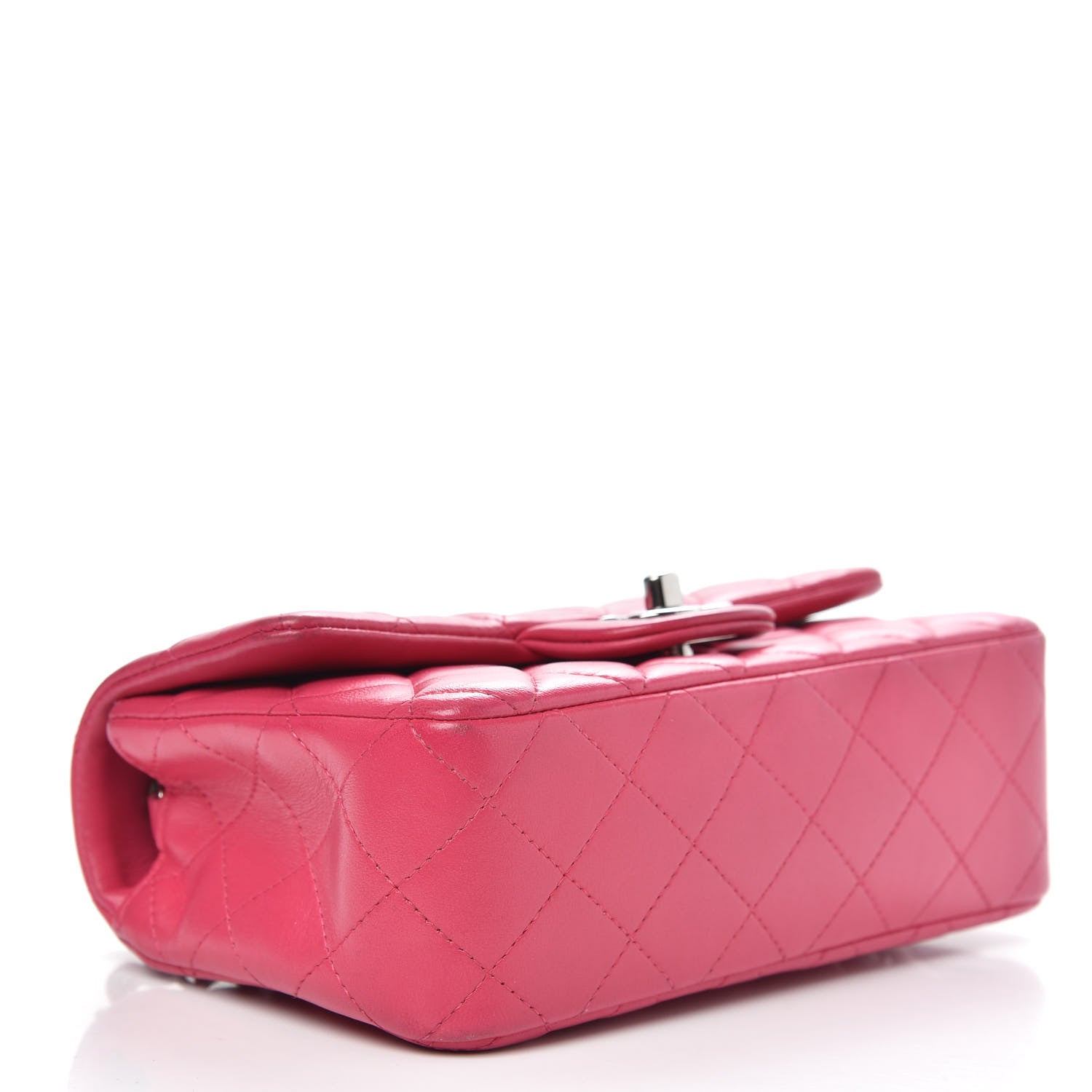 Chanel Lambskin Quilted Mini Rectangular Flap Dark Pink 4 of 14