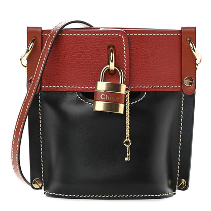 Chloe Calfskin Goatskin Mini Aby Bi-Color Bucket Black Red 1 of 9