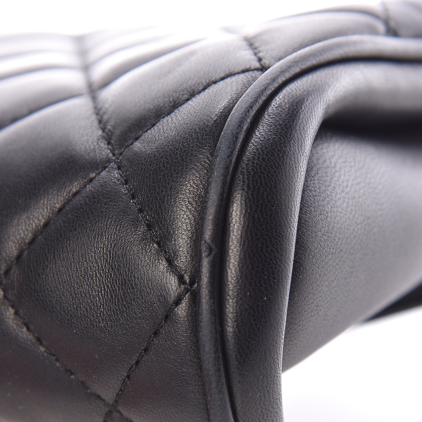 Lambskin Quilted Fold Up Again Clutch Black