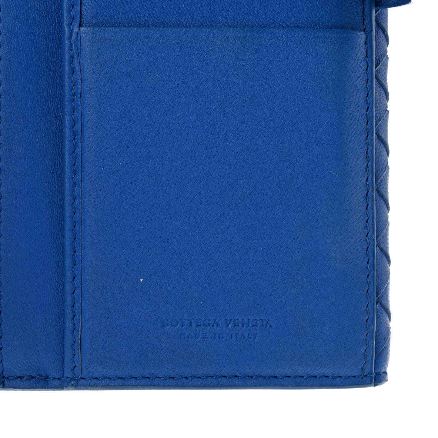 Nappa Intrecciato Continental Flap Wallet Bluette
