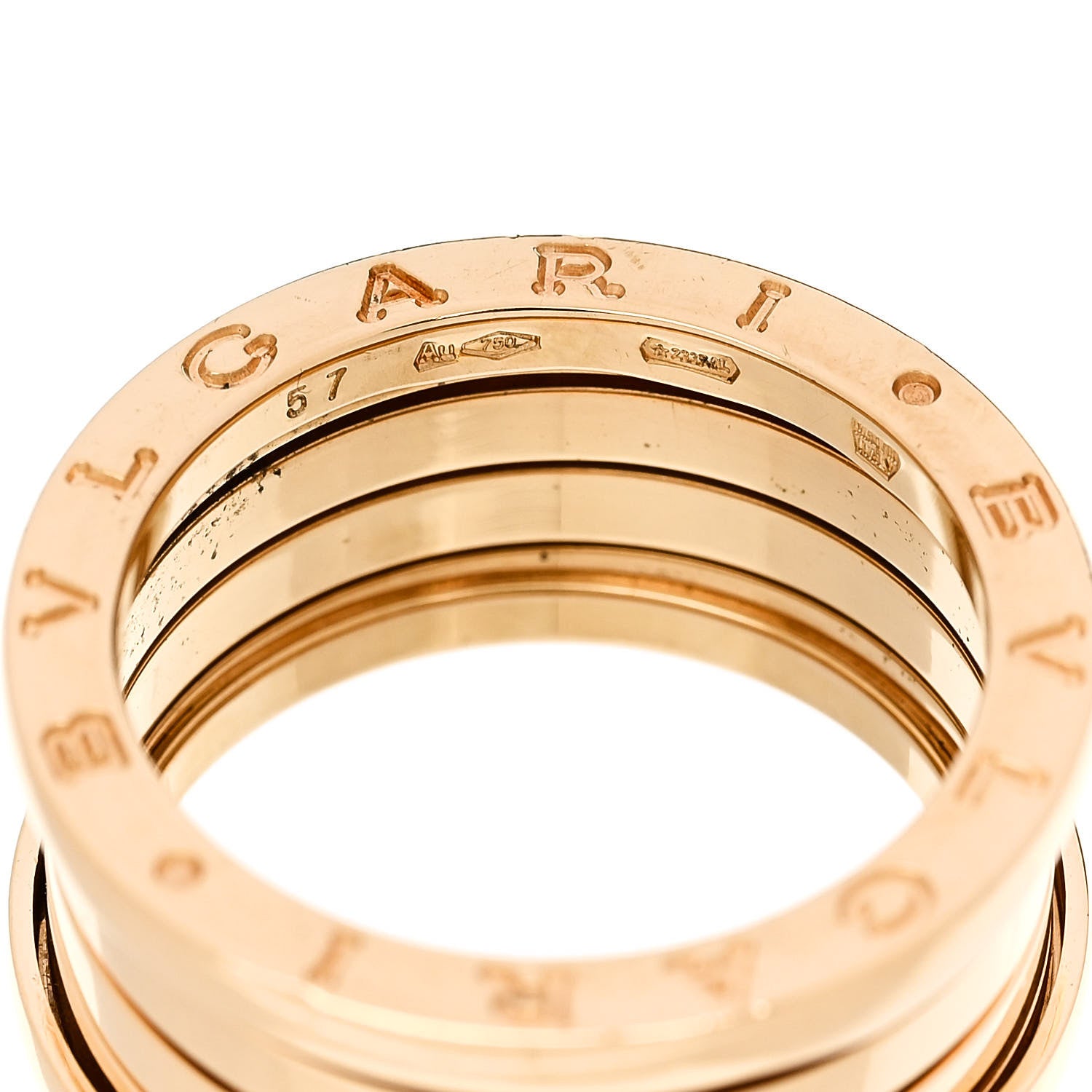 Bulgari 18K Yellow Gold B.Zero1 Three-Band Ring 57 8 4 of 6