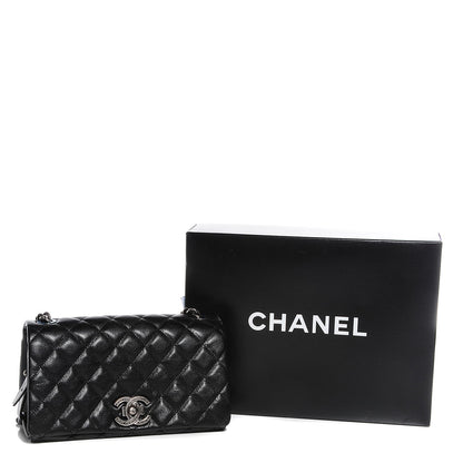 Chanel Metallic Goatskin Medium City Rock Flap Black 9 of 9
