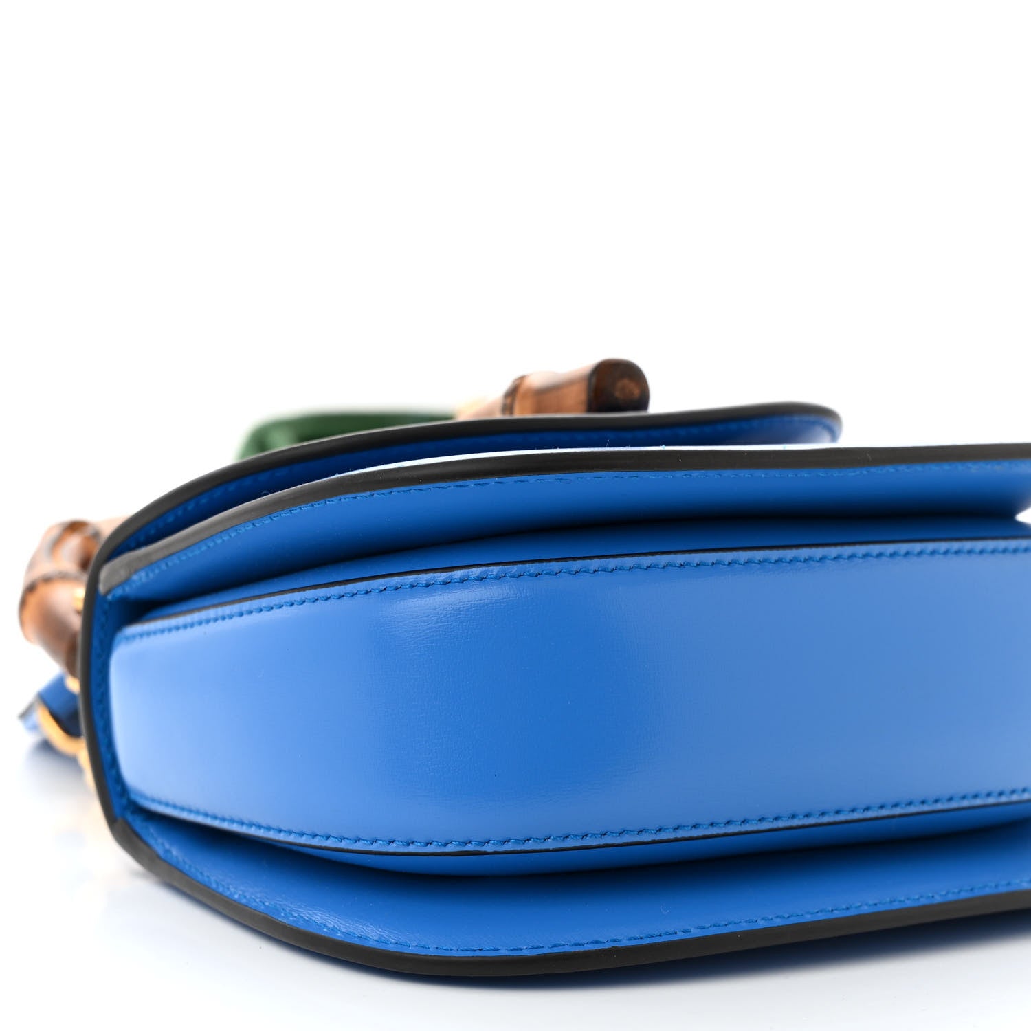 Gucci Boarded Dyana Lux Calfskin Web Mini Bamboo 1947 Top Handle Bag Blue 9 of 10