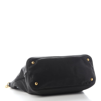 Prada Soft Calf Shopping Tote Black 3 of 7