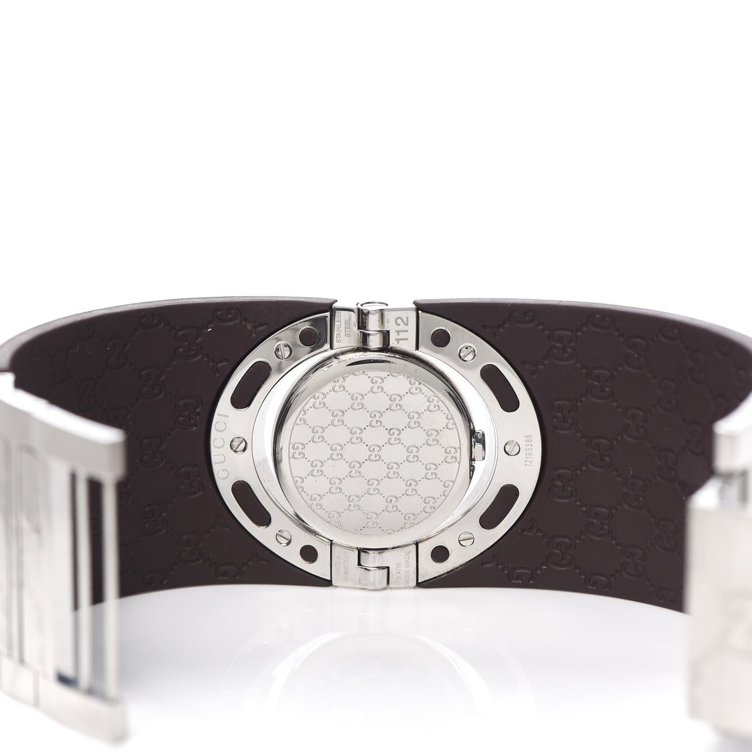 Gucci Stainless Steel Rubber 33mm Twirl Quartz Watch Brown 4 of 4