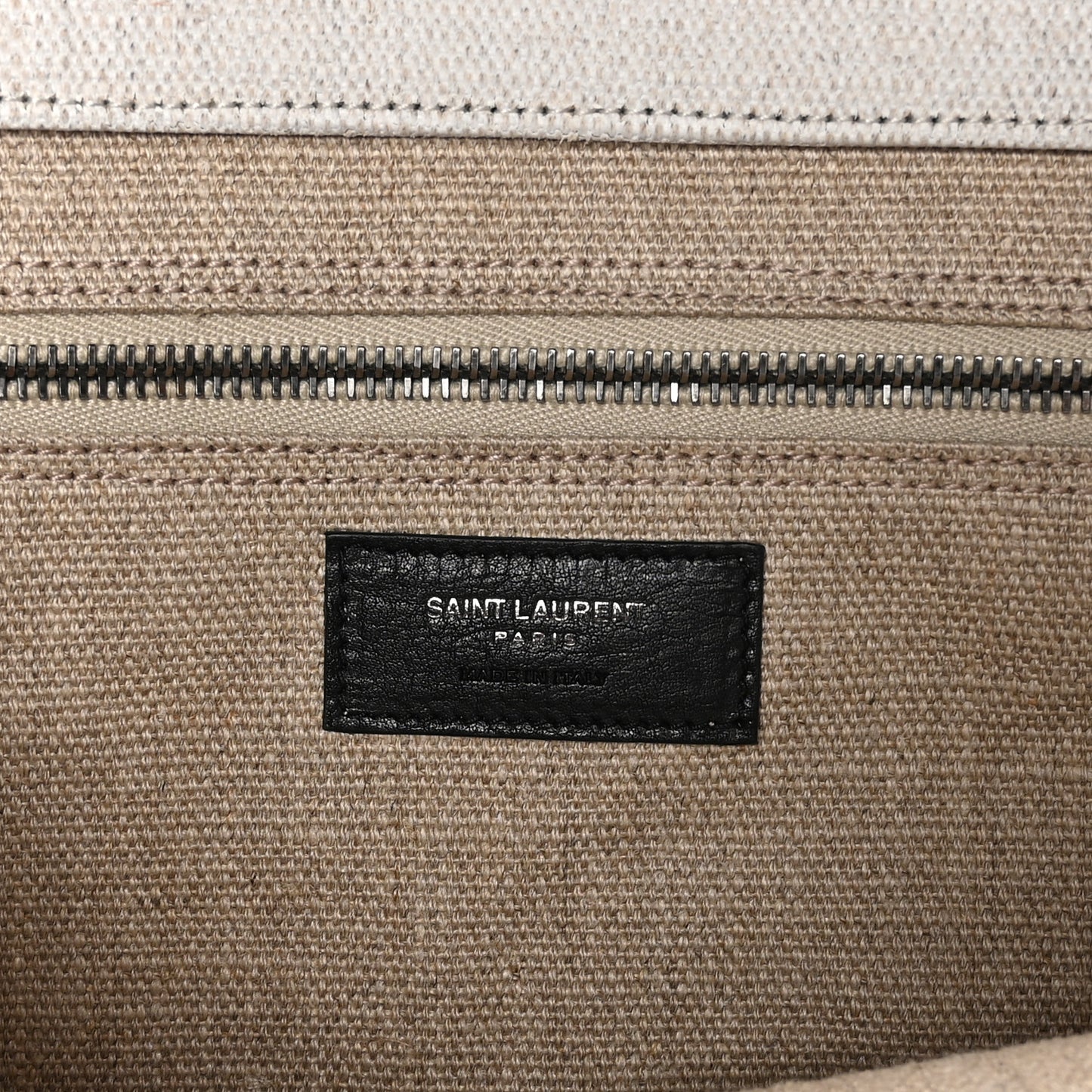 Linen Calfskin Rive Gauche Tote Optic White