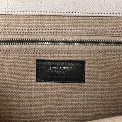 Saint Laurent Linen Calfskin Rive Gauche Tote Optic White 6 of 9