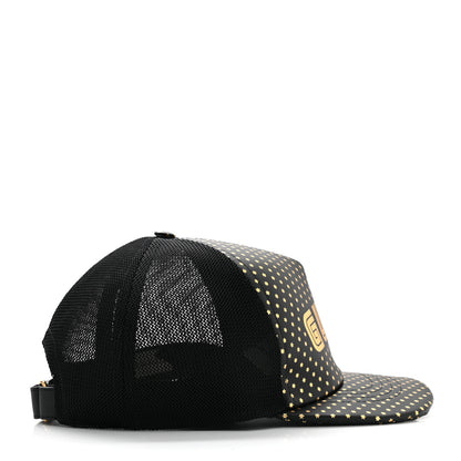 Gucci X SEGA Calfskin GUCCY Stars Baseball Hat M Black Gold 5 of 9