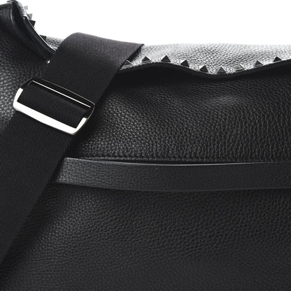 Valentino Garavani Pebbled Calfskin Rockstud Messenger Black 9 of 9