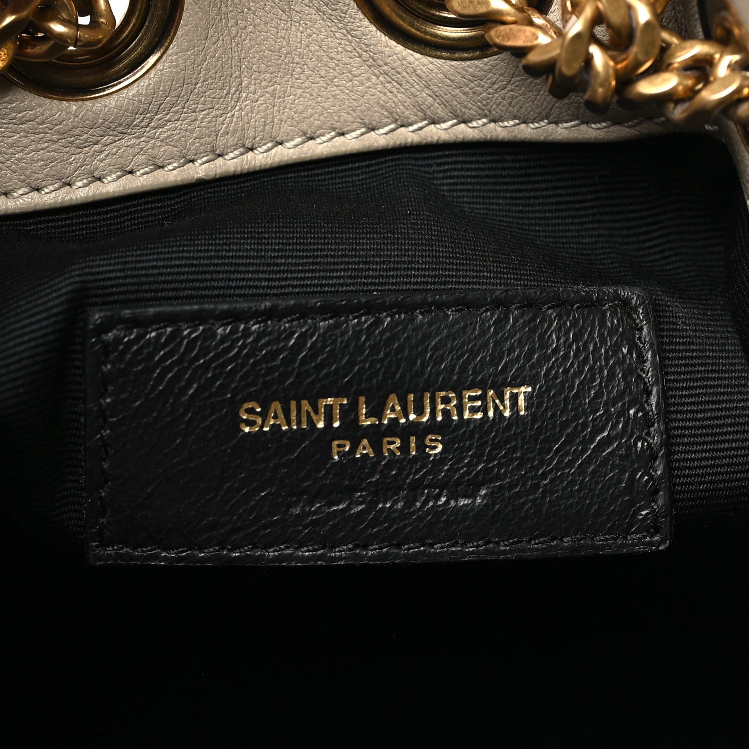 Saint Laurent Lambskin Matelasse Monogram Joe Nano Bucket Bag Beige 6 of 11