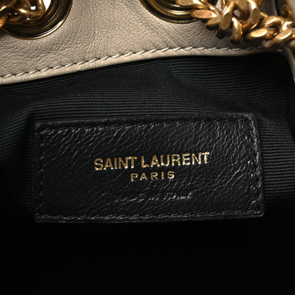 Saint Laurent Lambskin Matelasse Monogram Joe Nano Bucket Bag Beige 6 of 11