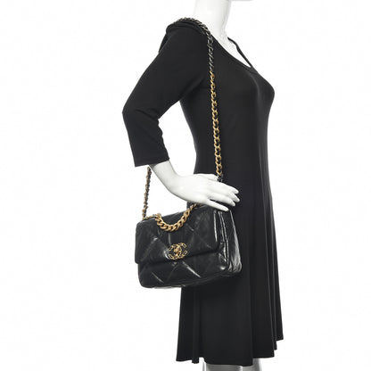 Chanel Goatskin Quilted Medium 19 Flap Black 2 of 10