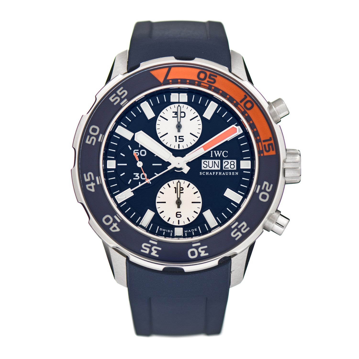 IWC Stainless Steel Rubber 44mm Aquatimer Chronograph Automatic Watch Blue IW376704 1 of 5