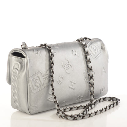 Chanel Metallic Lambskin Symbols Medium Single Flap Silver 3 of 8