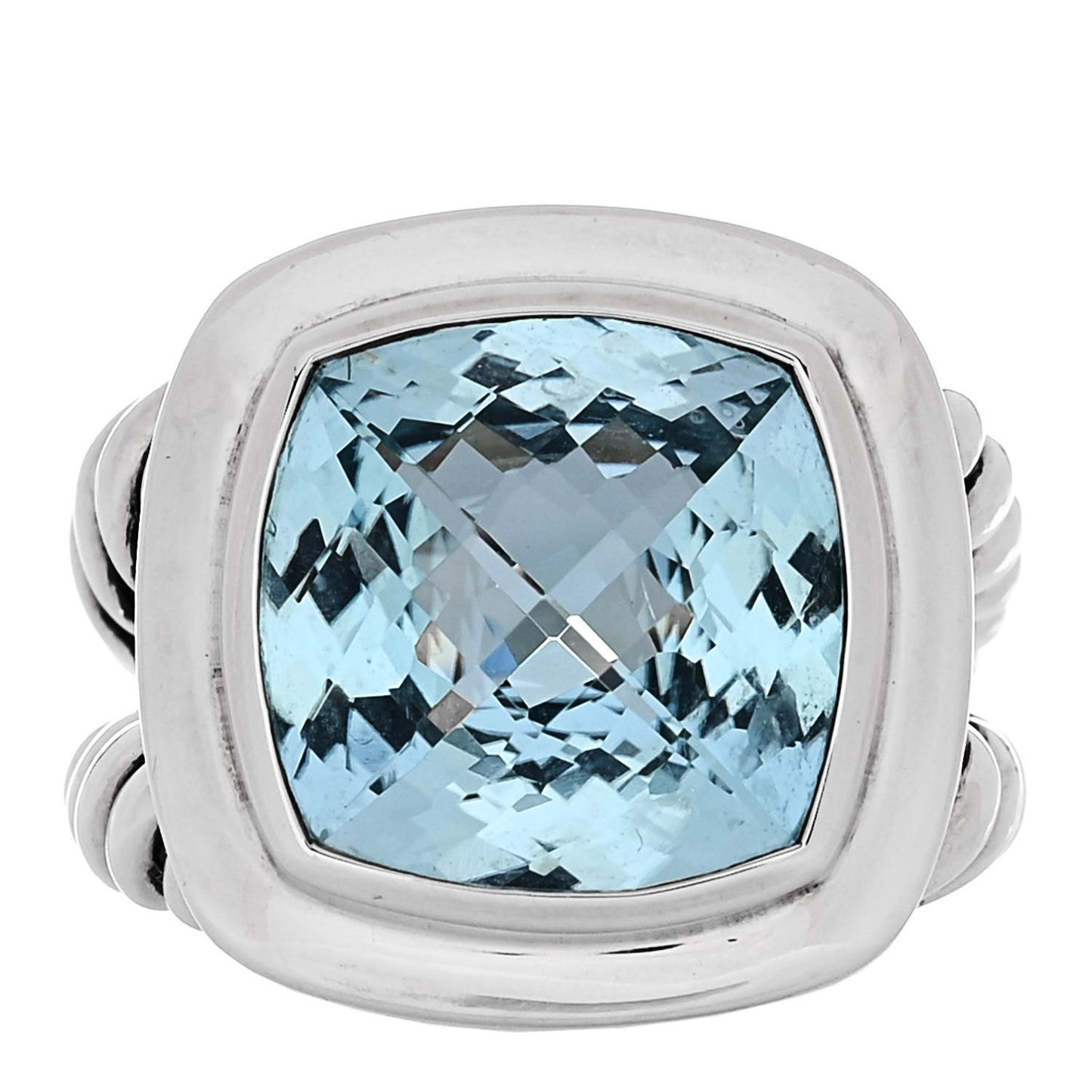Sterling Silver Blue Topaz 14mm Albion Ring 52 6