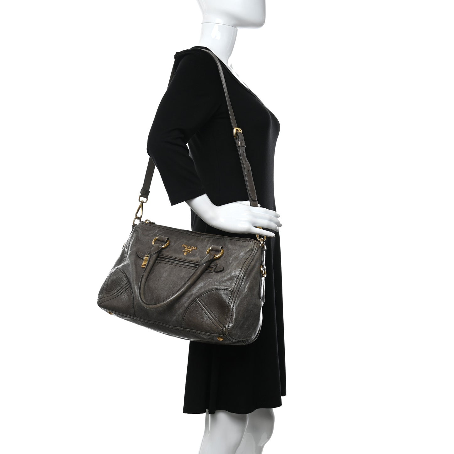 Vitello Shine Shopping Satchel Bambu