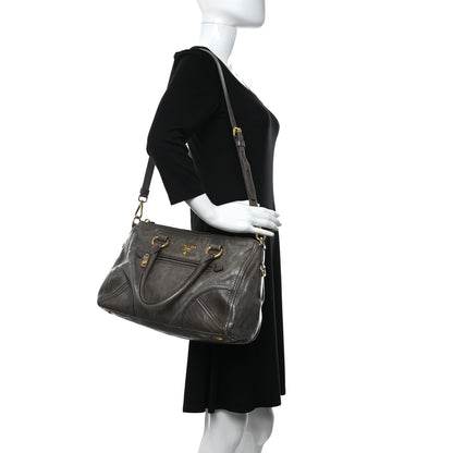 Prada Vitello Shine Shopping Satchel Bambu 2 of 15