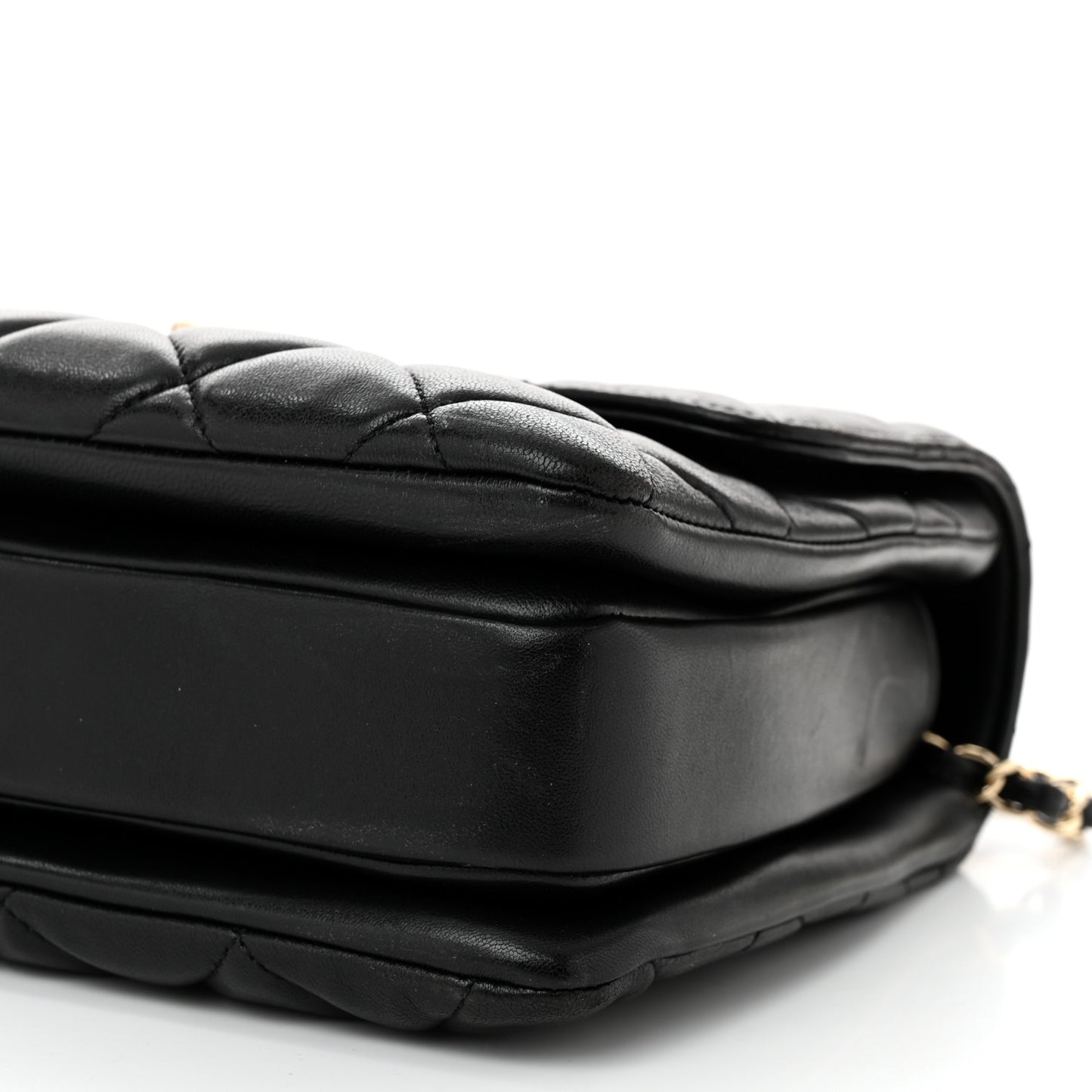 Lambskin Quilted Medium Trendy CC Flap Dual Handle Bag Black